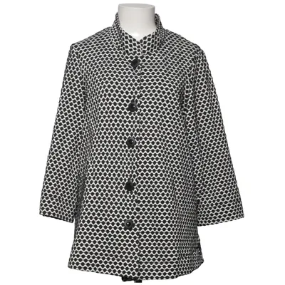 Manteau (Noir, Blanc) de Kriss Élasthane, Polyester