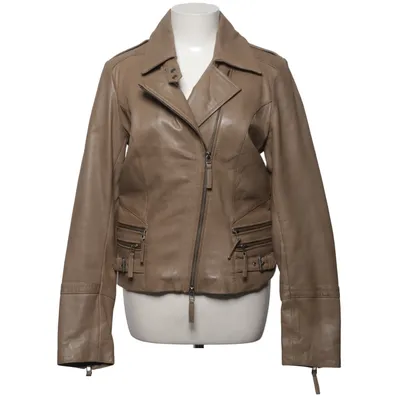 Biker jacket (Beige) from Clements Ribeiro Cotton, Leather, Polyester