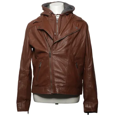 Biker jacket (Brown) from Lee Cooper Polyester, Leather