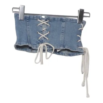 Korsett (Blå) från Bershka Denim Collection Bomull, Elastan