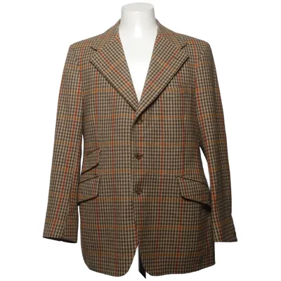 Blazer (Bruin, Geel) van Bladen Viscose, Wol