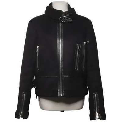Shearling Jacke (Schwarz) von Zara Woman Outerwear Baumwolle, Polyester, Polyurethan, Viskose