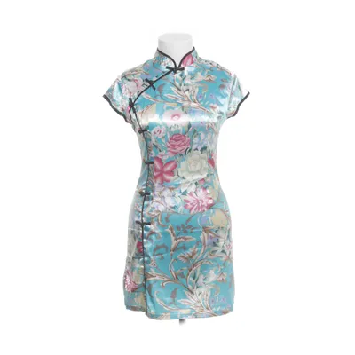 Cheongsam (Blå, Flerfärgad)