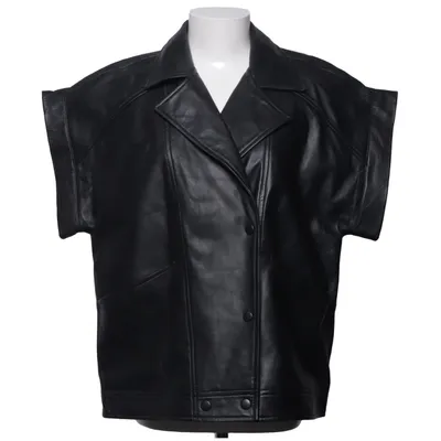Leather vest (Black) from Rouge Edit Leather, Polyester