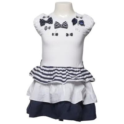 Jurk (Wit, Blauw, Meerkleurig) van Happy Girls by Eisend Katoen, Elastaan