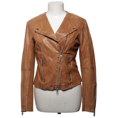 Veste de motard (Marron) de Frontrow Élasthane, Cuir, Polyester