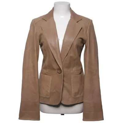 Leather blazer (Beige) from ONLY Outerwear Leather, Polyester