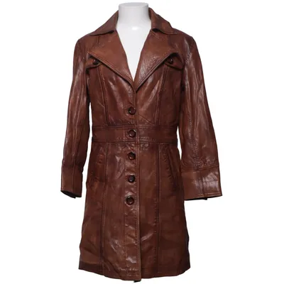 Veste longue en cuir (Marron) de Ricano
