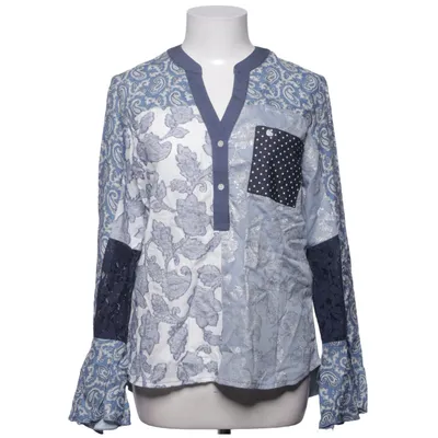 Blouse (Bleu, Blanc) de Linea Tesini Coton, Fibre métallique, Viscose