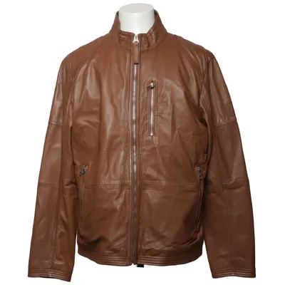 Veste en cuir (Marron) de Hechter Coton, Cuir