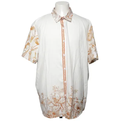 Kortärmad skjorta (Vit, Brun) Polyester