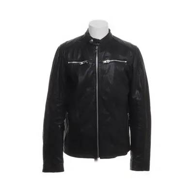Leren jack (Zwart) van Crocker Polyester, Leer