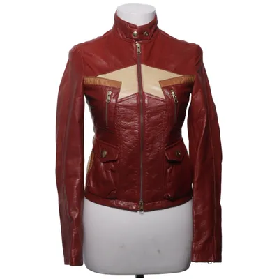 Läderjacka (Röd, Beige) från Fay Skinn, Polyester