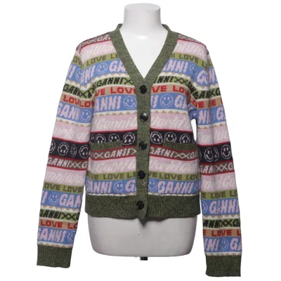Cardigan (Vert, Multicolore) de Ganni Polyamide, Laine