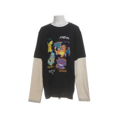 Langærmet t-shirt (Sort, Flerfarvet) fra KappAhl Bomuld