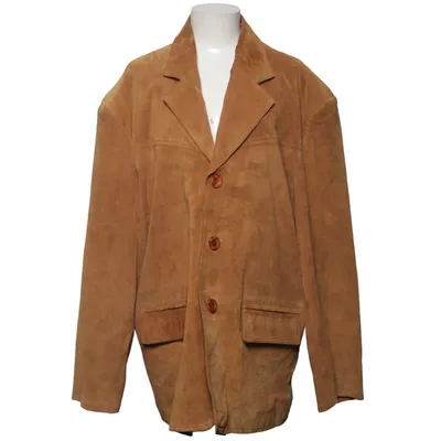 Læderblazer (Brun) fra Oswald Acetat, Læder, Polyamid