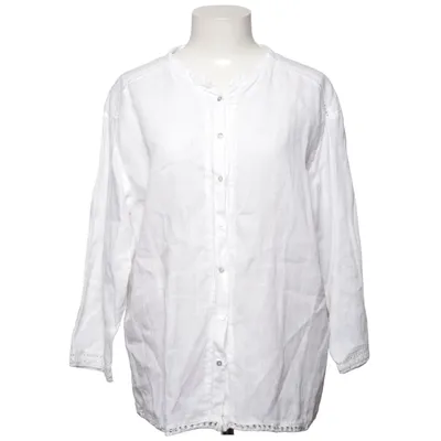 Blouse (White) from Zara Basic Collection Cotton, Linen