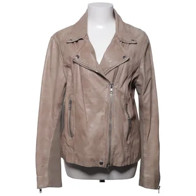 Biker jacket (Beige) from Frontrow Elastane, Leather, Polyester