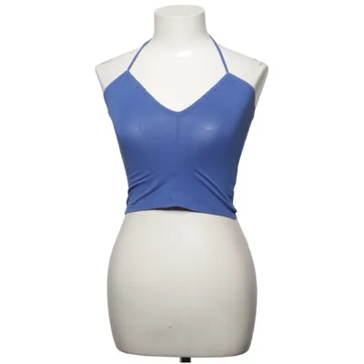 Halter neck top (Blue) from Monki Cotton, Elastane