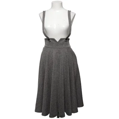 Dungaree skirt (Gray, White) from Voodoo Vixen Cotton, Polyester