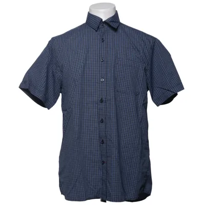 Short sleeve shirt (Blue, Black) from Dressmann Cotton, Polyester