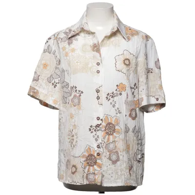 Kortärmad skjorta (Vit, Brun, Gul) från Laura Polyester, Viskos