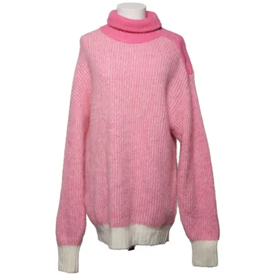Polotröja (Rosa, Vit) från Ganni Alpackaull, Elastan, Merinoull, Polyamid