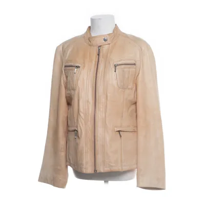 Leather jacket (Beige) from David Moore Leather, Cotton