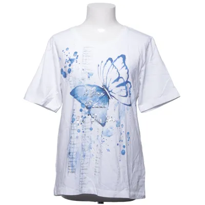 T-shirt (Wit, Blauw) van MXO Katoen, Elastaan