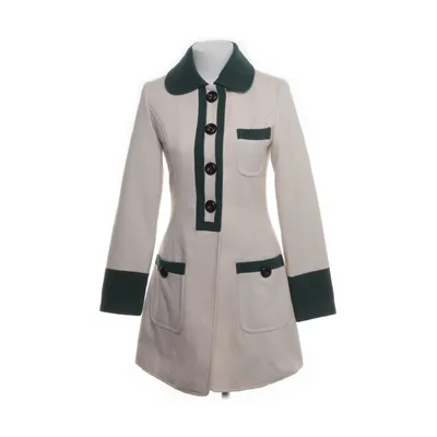 Coat (White, Green) from Kling Polyester, Viscose