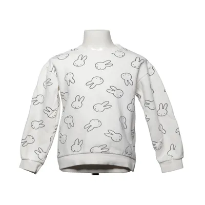 Collegetröja (Vit, Svart) från Miffy Bomull, Polyester