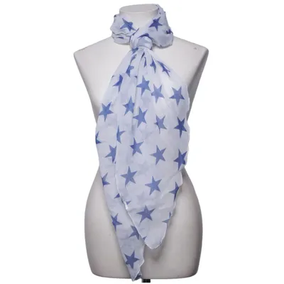 Shawl (White, Blue)