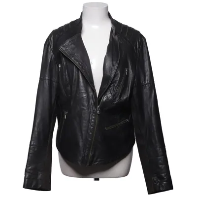 Bikerjack (Zwart) van David Moore Katoen, Leer, Polyester