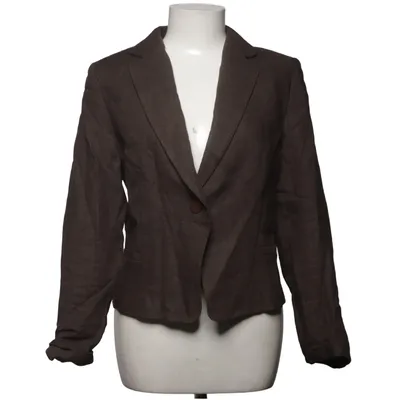Blazer (Brown) from Shann by Pola Linen, Polyester, Viscose