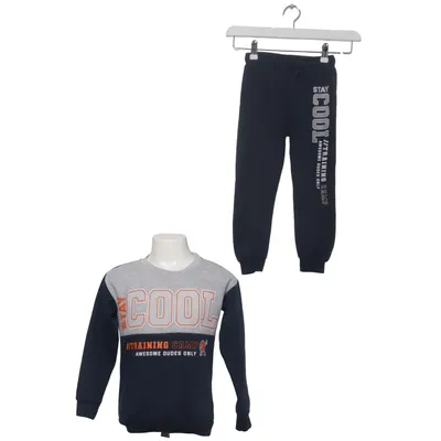 Loungewear (Blå, Grå, Orange) fra Infinity Kids Bomuld, Polyester