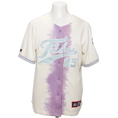 Baseballtrøje (Hvid, Lilla, Blå) fra Fubu Polyester