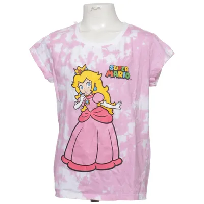 T-shirt (Pink, Hvid) fra Super Mario Bomuld