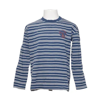 Langærmet t-shirt (Blå, Hvid) fra Sanetta Økologisk bomuld