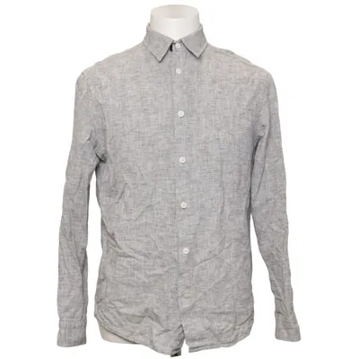 Shirt (Gray, White) from H&M Studio Cotton, Linen