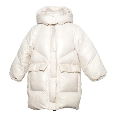 Dunfrakke (Beige) fra Zara Dun, Fjer