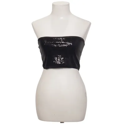 Tube top (Zwart, Zilver) van Manguun Elastaan, Polyamide, Viscose