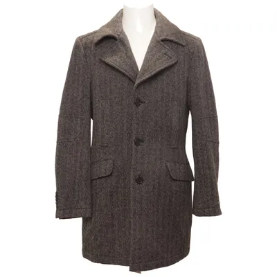 Coat (Gray) from Fabri Polyamide, Polyester, Wool