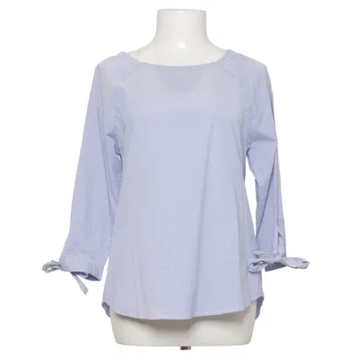 Bluse (Blå, Hvid) fra Opus Bomuld, Elastan, Polyester