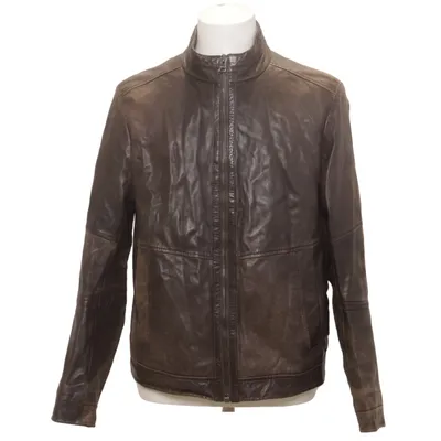 Leren jack (Bruin) van Tommy Hilfiger Leer, Polyester, Viscose