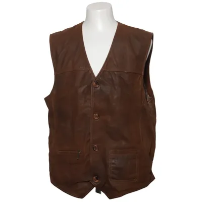 Gilet en cuir (Marron) de Maddox Cuir, Polyester