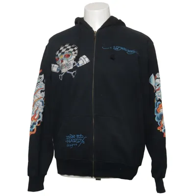 Hoodie (Black, Multicolored) from Ed Hardy Cotton