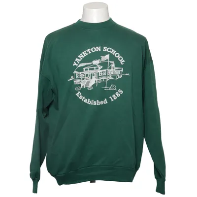 Collegetröja (Grön) från Hanes Bomull, Polyester