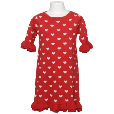 Dress (Red, White) from Shrinking Violet Acrylic, Cotton