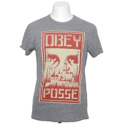 T-shirt (Grå, Röd, Vit) från Obey Bomull, Polyester, Viskos