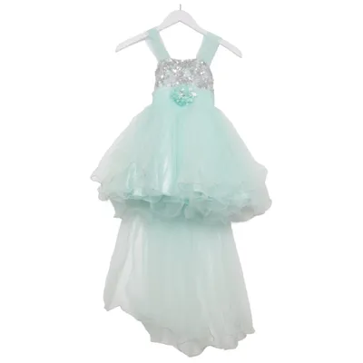 Robe de fille de fleur (Turquoise, Argent) de Rare Editions Polyester